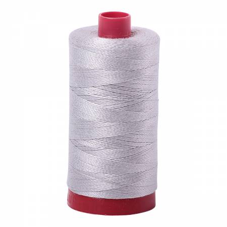 Aurifil Mako Cotton Thread Solid 12wt 356yds #2615 Aluminum