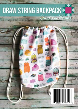 Draw String Backpack - Postcard Pattern
