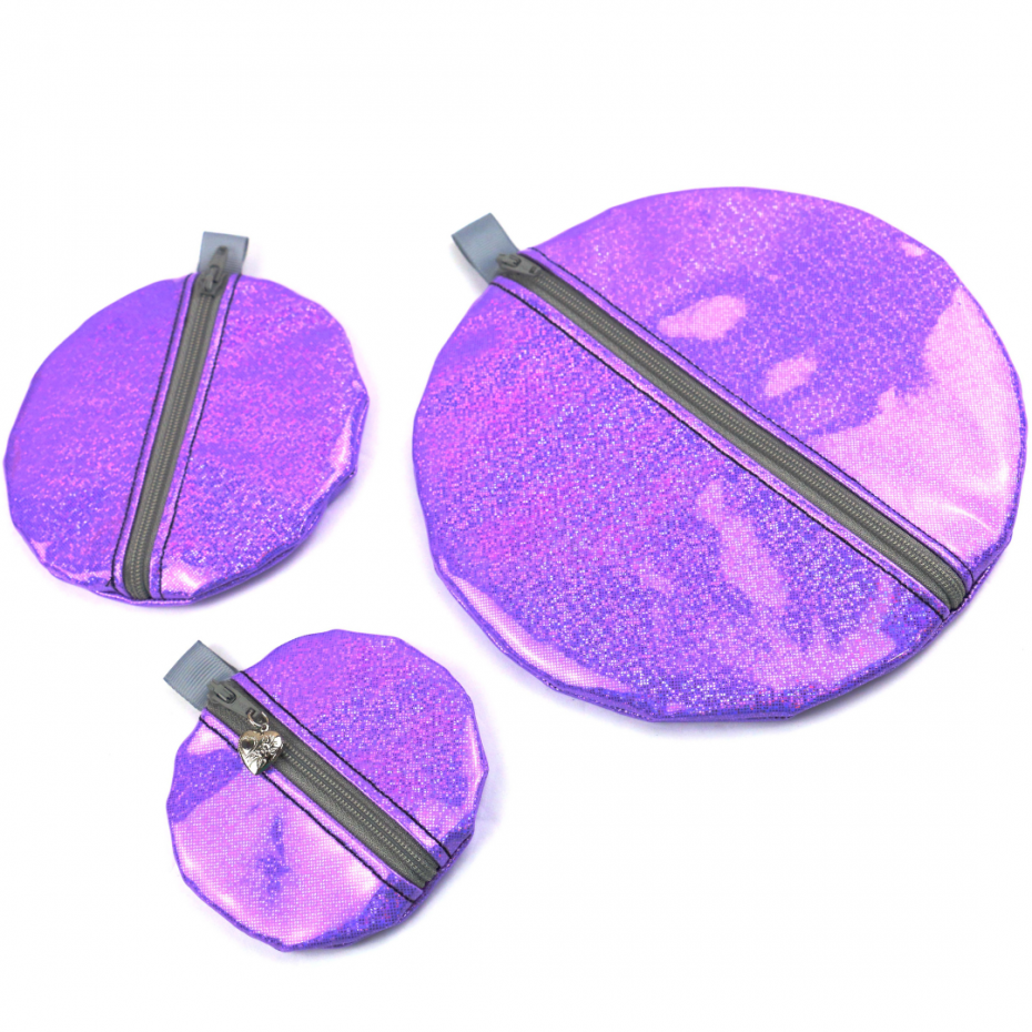 Circle Vinyl Poofy Zipper Case ITH Machine Embroidery