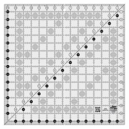 This 15-1/2in square ruler from Creative Grids® is a great choice when working on larger blocks and T-Shirt Quilts.