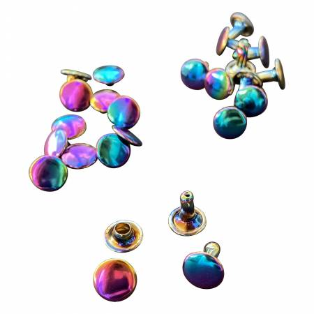 Iridescent Double Cap Rivets Set 12ct