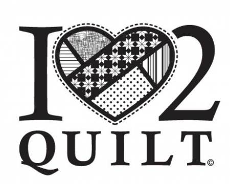 I Heart 2 Quilt - White - Vinyl Window Decal