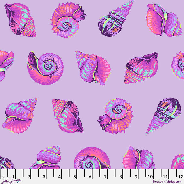 Pink shells on a purple background