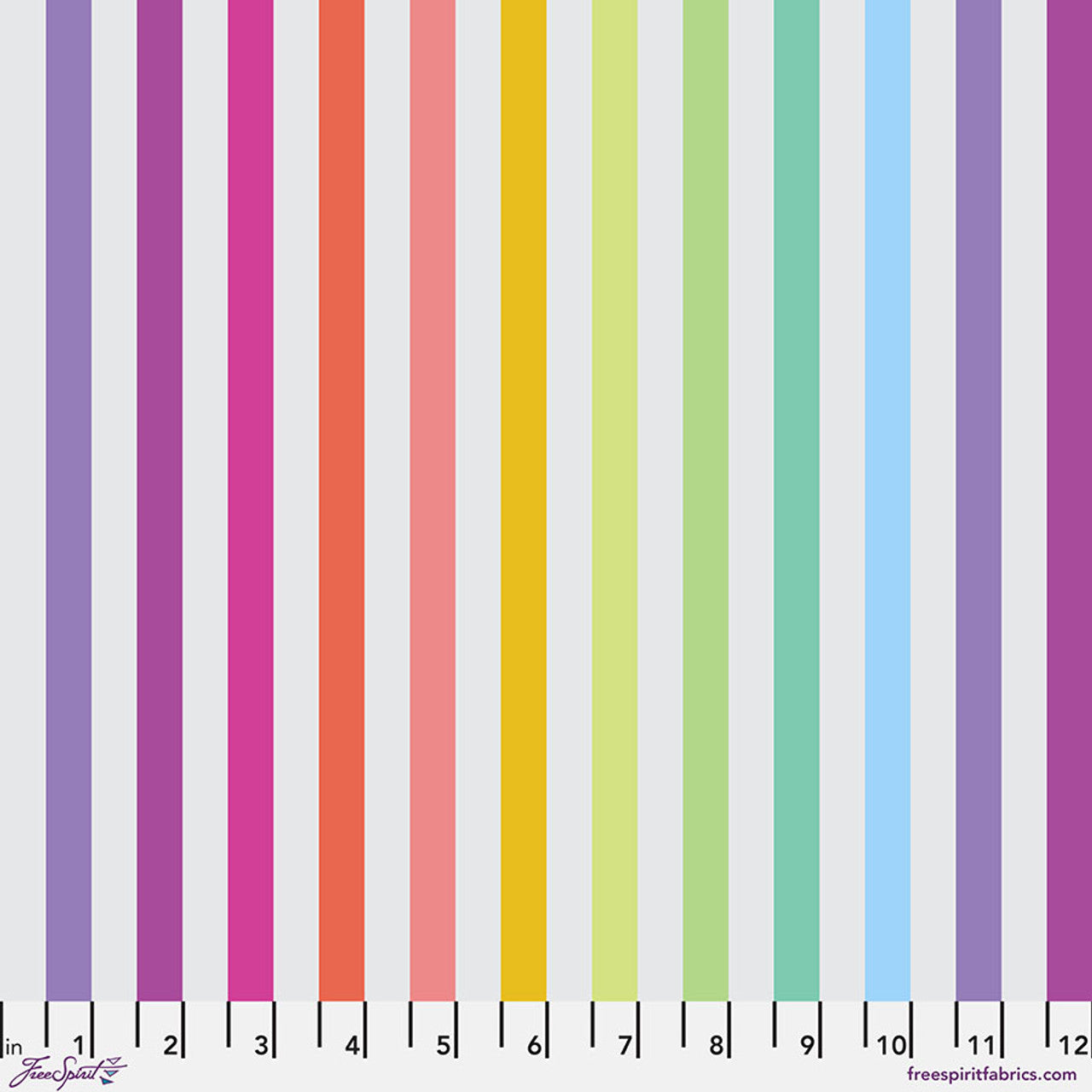 Vertical stripes in various colors on a light gray background.