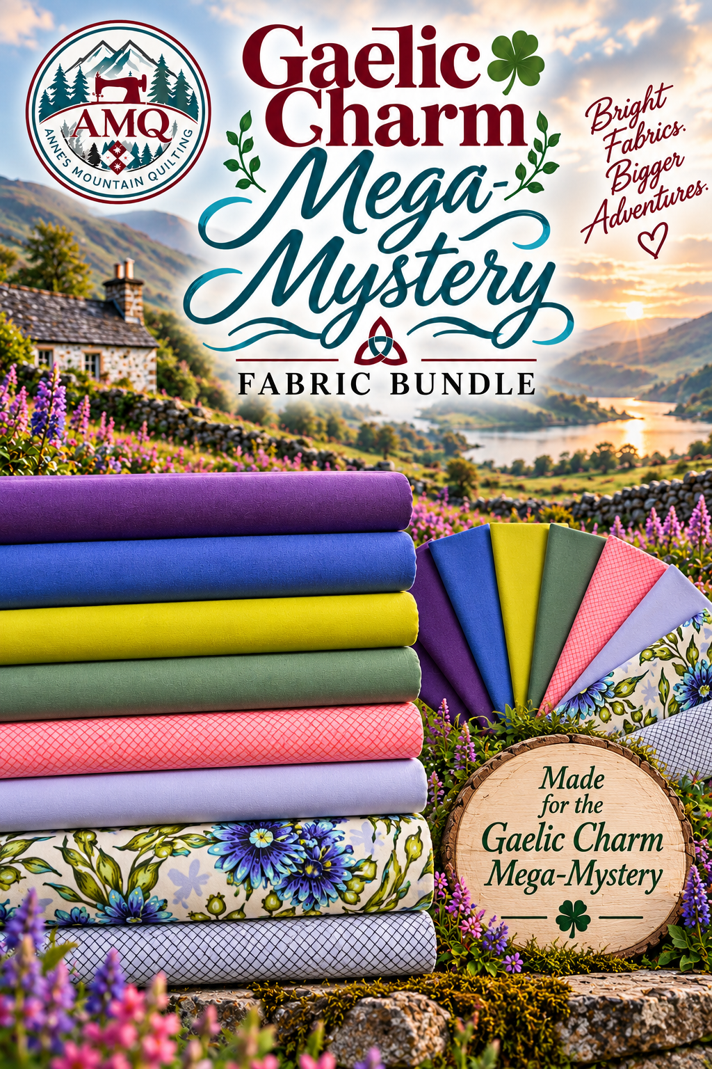 Quilt Kit featuring Tula Pinks Foral Reef, true colors and solids