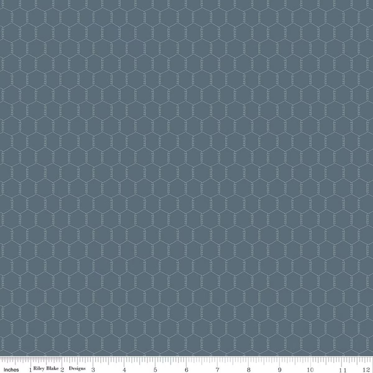 Chicken wire design in a Hexagonal pattern on a blue background