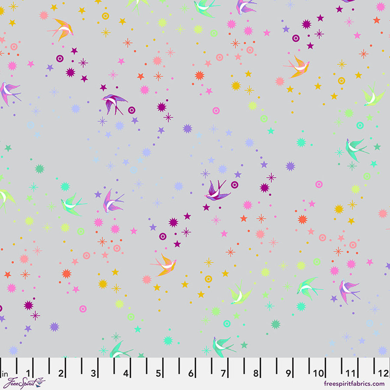 True Colors Graywork – Fairy Dust - Fog - PWTP133.FOG - HALF YARD - Tula Pink for FreeSpirit