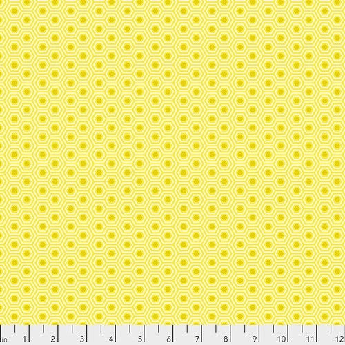 True Colors - Hexy - Sunshine -PWTP150.SUNSHINE - HALF YARD - Tula Pink for FreeSpirit