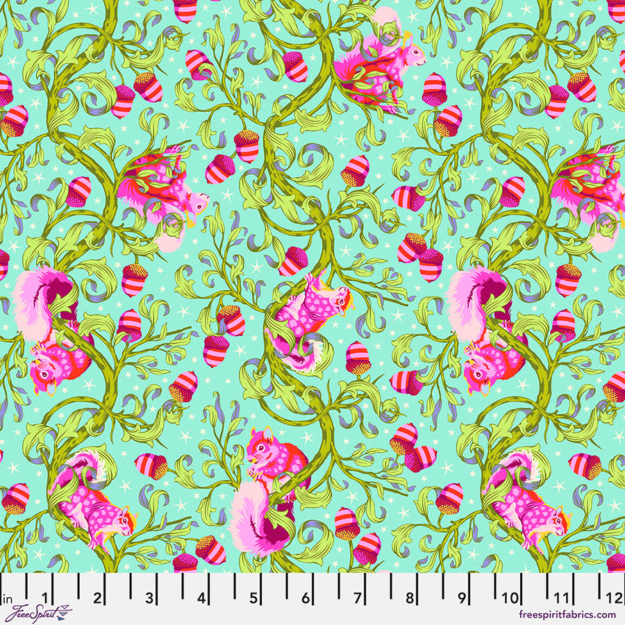 Tiny Beasts - Oh Nuts! - PWTP179.GLIMMER - HALF YARD - Tula Pink for FreeSpirit