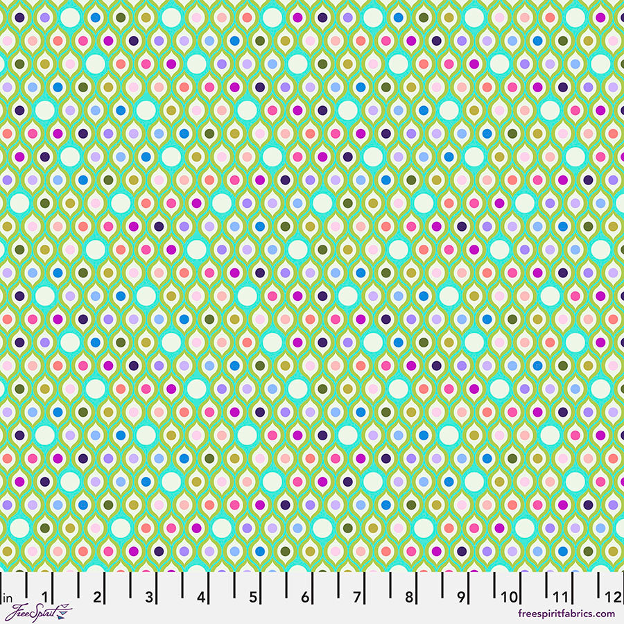 Parisville (DejaVu) - Eye Drops - Mint - PWTP192.MINT - HALF YARD - Tula Pink for FreeSpirit