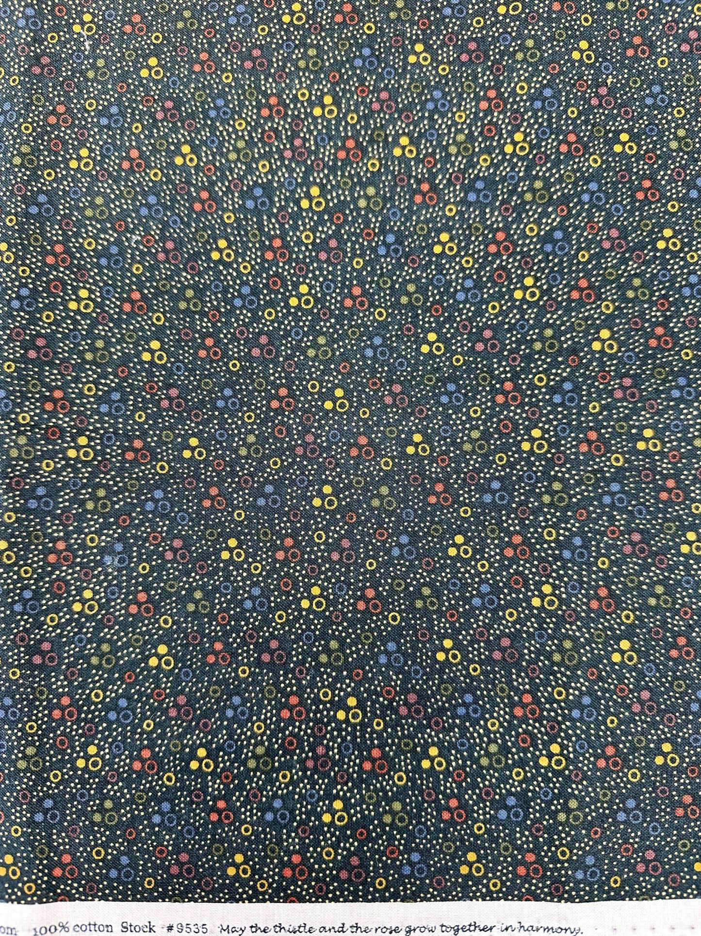 yellow, red, blue circles on a black background