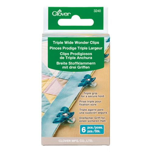 6 aqua wide mouthed clips by Clover
