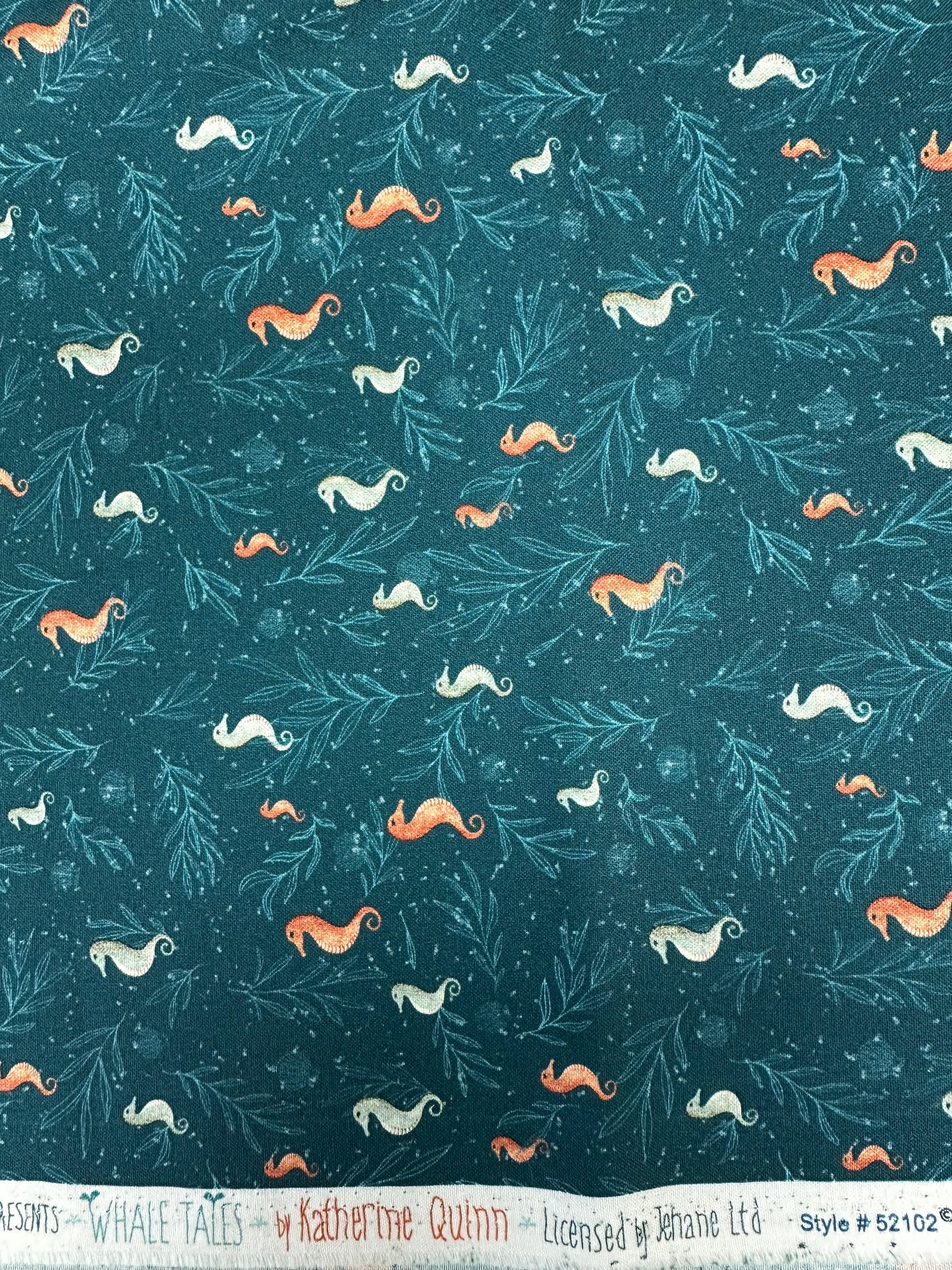 Seahorses on aqua background