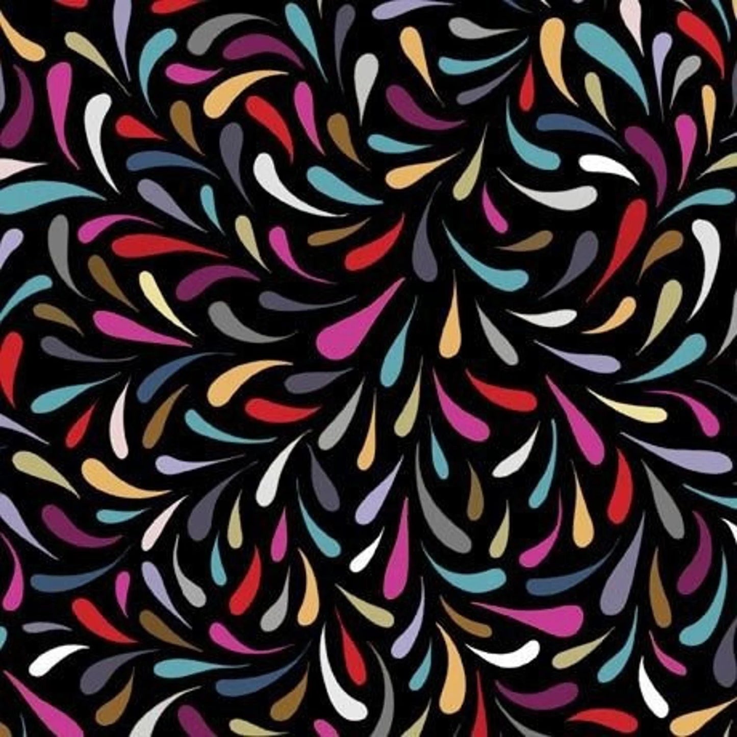 Bold Blooms Black Teardrop Geo 29905-J Turnowsky for Quilting Treasures