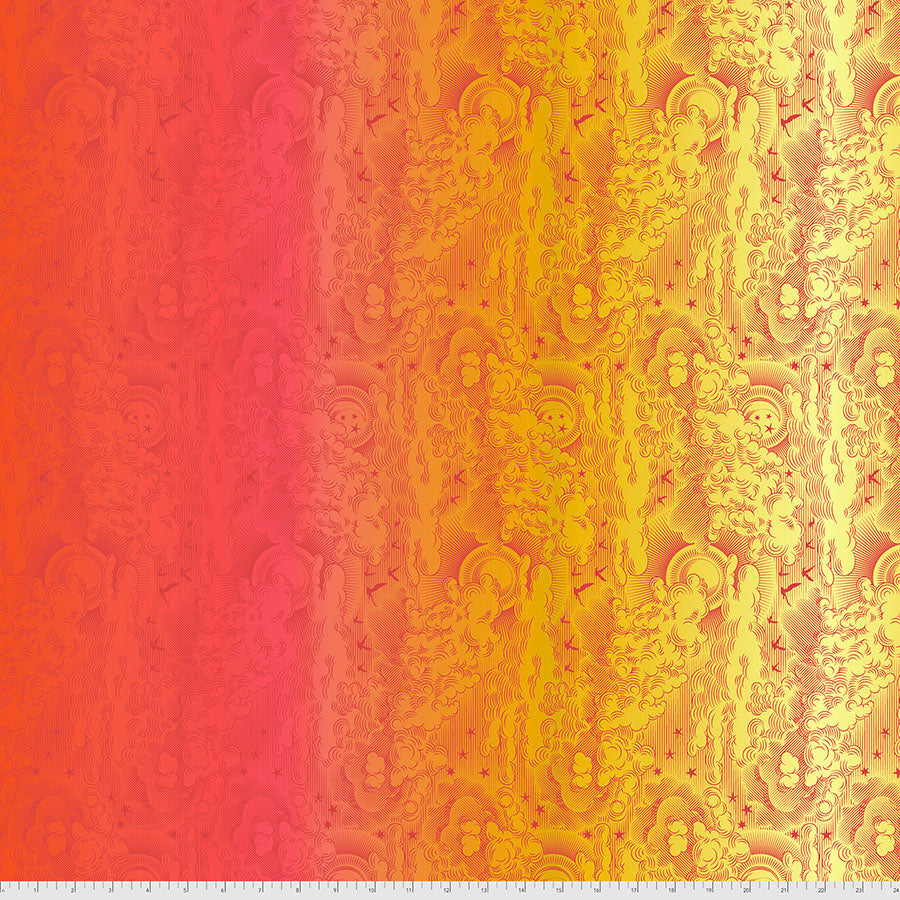 Daydreamer Little Fluffy Clouds Mango PWTP177.MANGO HALF YARD Tula Pink for FreeSpirit