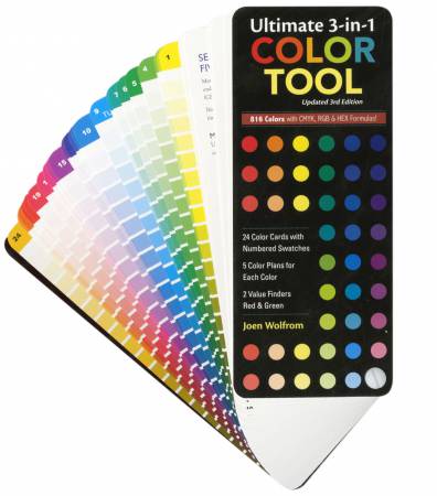 color cards to create the perfect color combination. Improved! Larger color swatches and expanded guidelines for use. Portable size. Based on the Ives Color wheel.