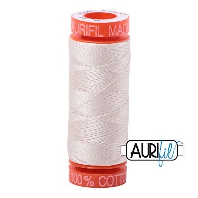 Aurifil Mako Cotton Thread Solid 50wt 220yds #2000 Light Sand Small Spool