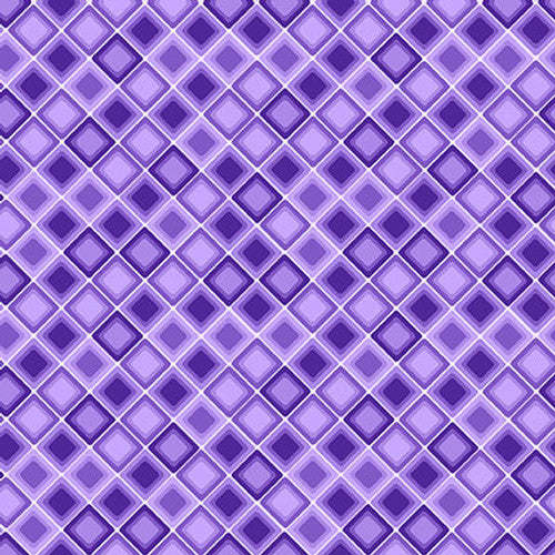 Square One- Purple - Tonal Square on the Bias - 2478-55 PURPLE - HALF YARD - Urban Essence Designs for Blank Quilting Corp.