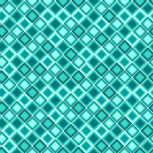 Square One- Turquoise - Tonal Square on the Bias - 2478-67 TURQUOISE - HALF YARD - Urban Essence Designs for Blank Quilting Corp.