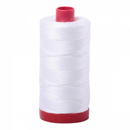 Aurifil Mako Cotton Thread Solid 12wt 356yds #2024 White