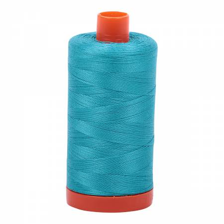 Aurifil Mako Cotton Thread Solid 50wt 1422yds #2810 Turquoise