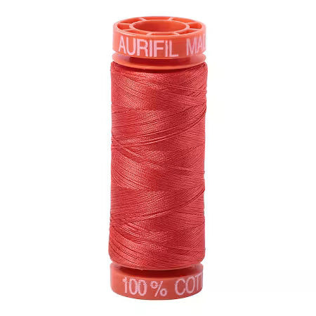 Aurifil Mako Cotton Thread Solid 50wt #2277 Light Red Orange