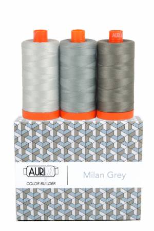 This collection includes 1 spool of the following colors: 2600, 2610, and 5004. 1,422yd Spools. color gray in 3 shades