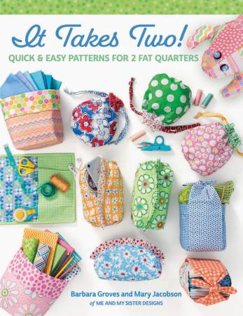 Choose from six patterns for cute projects, each of which can be stitched from two fat quarters. Sew a clever ruffled pouch, an adorable fabric basket with ties, or a handy drawstring ditty bag. You’ll find so many color variations and combinations to spark your creativity when flipping through the pages. From holiday prints to bright and cheerful candy colors to tried-and-true red, white, and blue.  to make gifts for just about everyone on your list, including yourself!