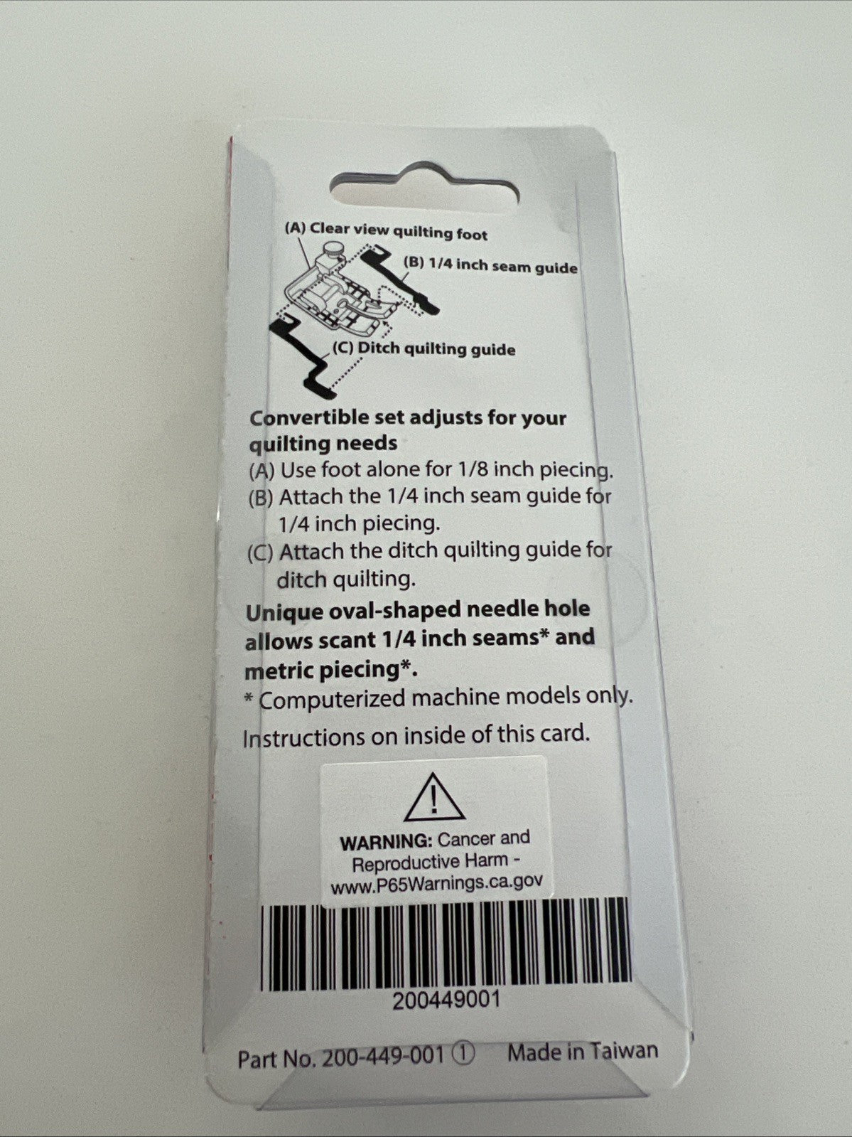 7mm Janome 1/4" foot