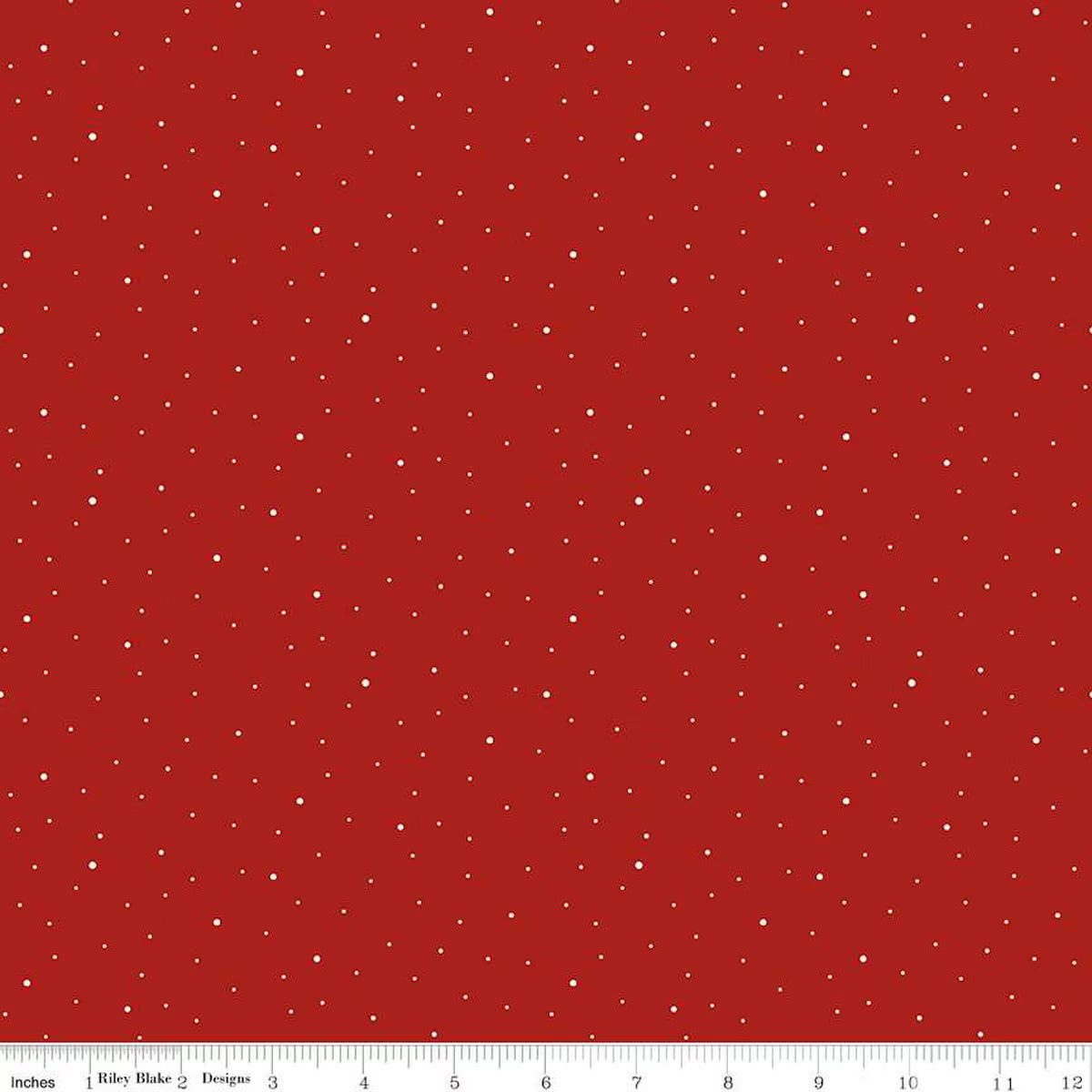 tiny white dots scattered on a barn red background