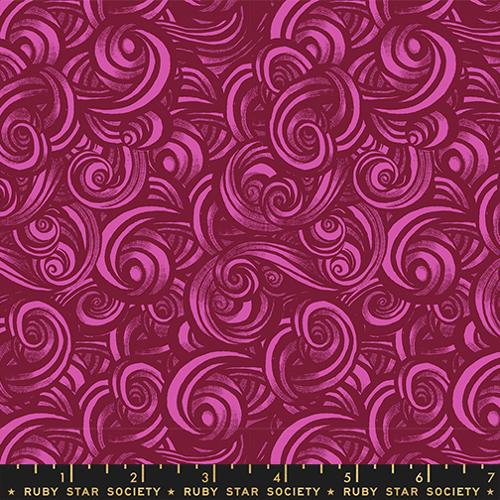 Pink swirling pattern fabric by Ruby Star Society.