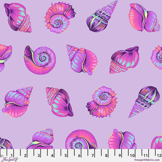Pink shells on a purple background