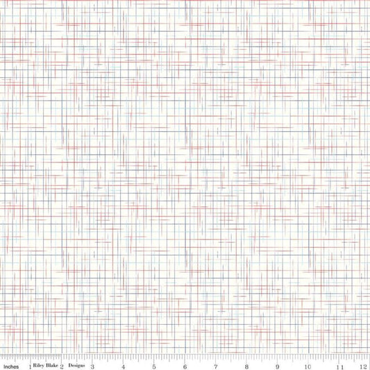 tiny red, white, blue stripes causing a weave pattern design