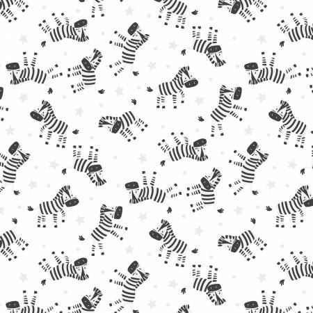 Pattern of black zebras on a white background