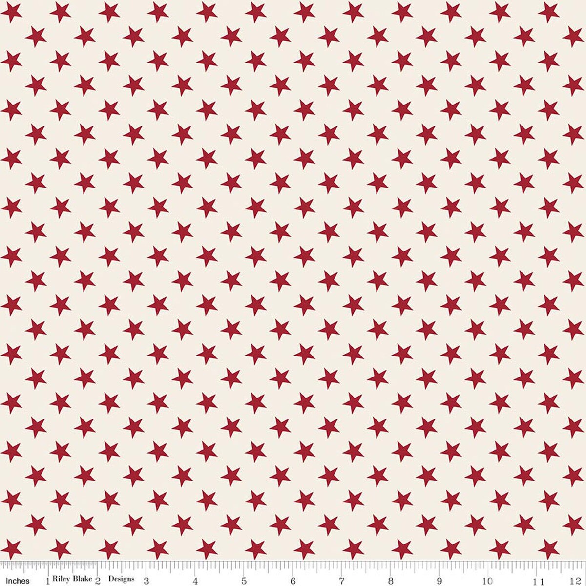 Pattern of red stars on a beige background 