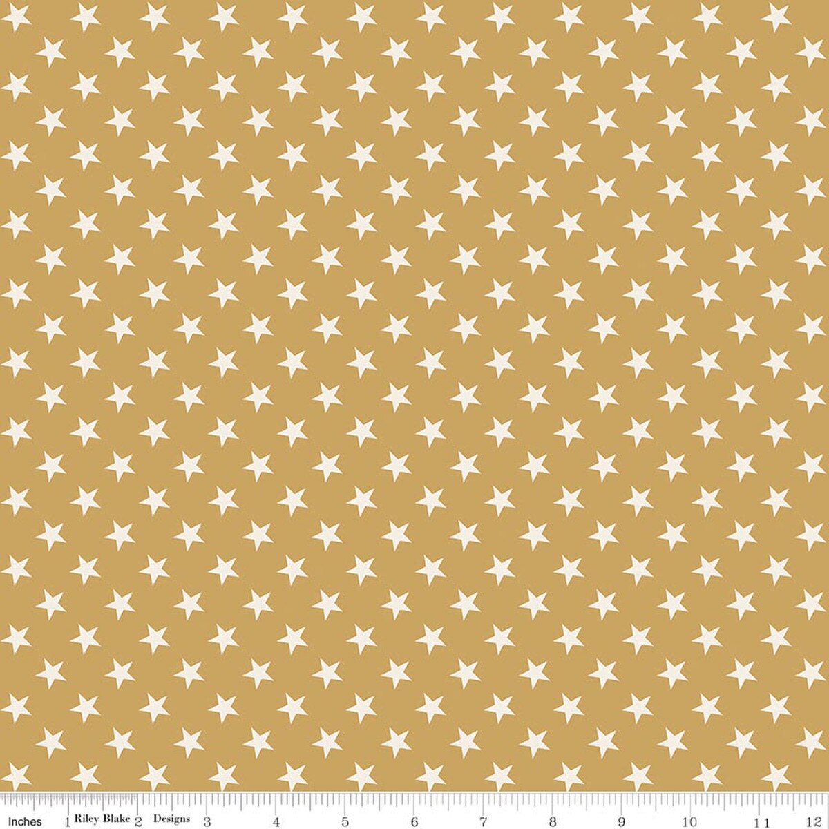 A repeating pattern of small white five-pointed stars on a gold background 
