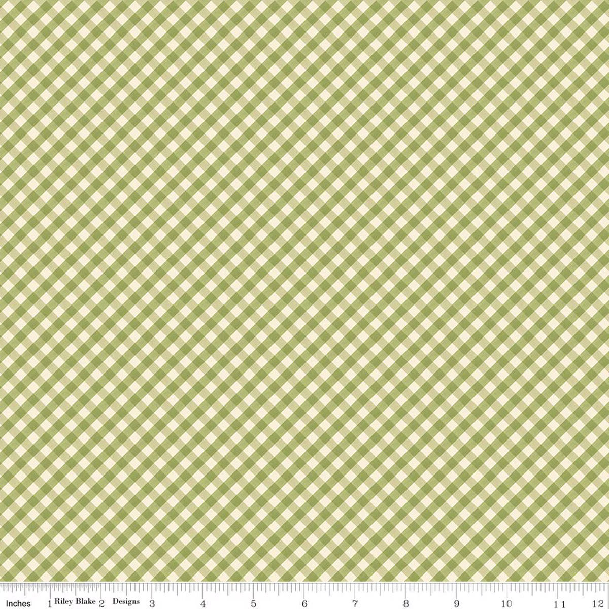 A close-up of a rgreen  gingham fabric pattern 