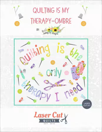 this little mini appliqué quilt pokes a little fun at the tried and true message of quilty therapy!
