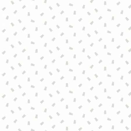White gummy bear pattern on a white background
