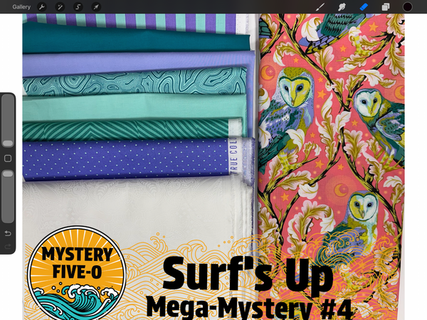 gorgeous owl focal fabric, soft aquas, lavender, teal, and crisp white.