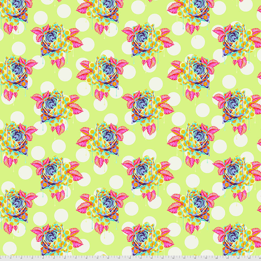 Curiouser and Curiouser - Painted Roses - Sugar - PWTP161.SUGAR - HALF YARD - Tula Pink for FreeSpirit