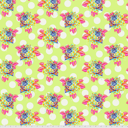 Curiouser and Curiouser - Painted Roses - Sugar - PWTP161.SUGAR - HALF YARD - Tula Pink for FreeSpirit