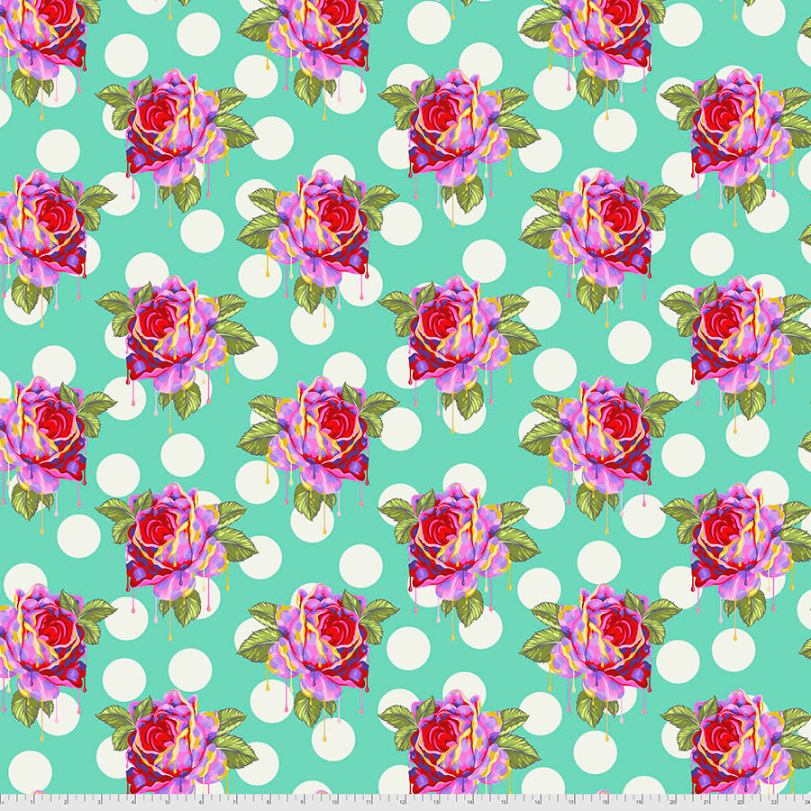 Curiouser and Curiouser - Painted Roses - Wonder - PWTP161.WONDER - HALF YARD - Tula Pink for FreeSpirit