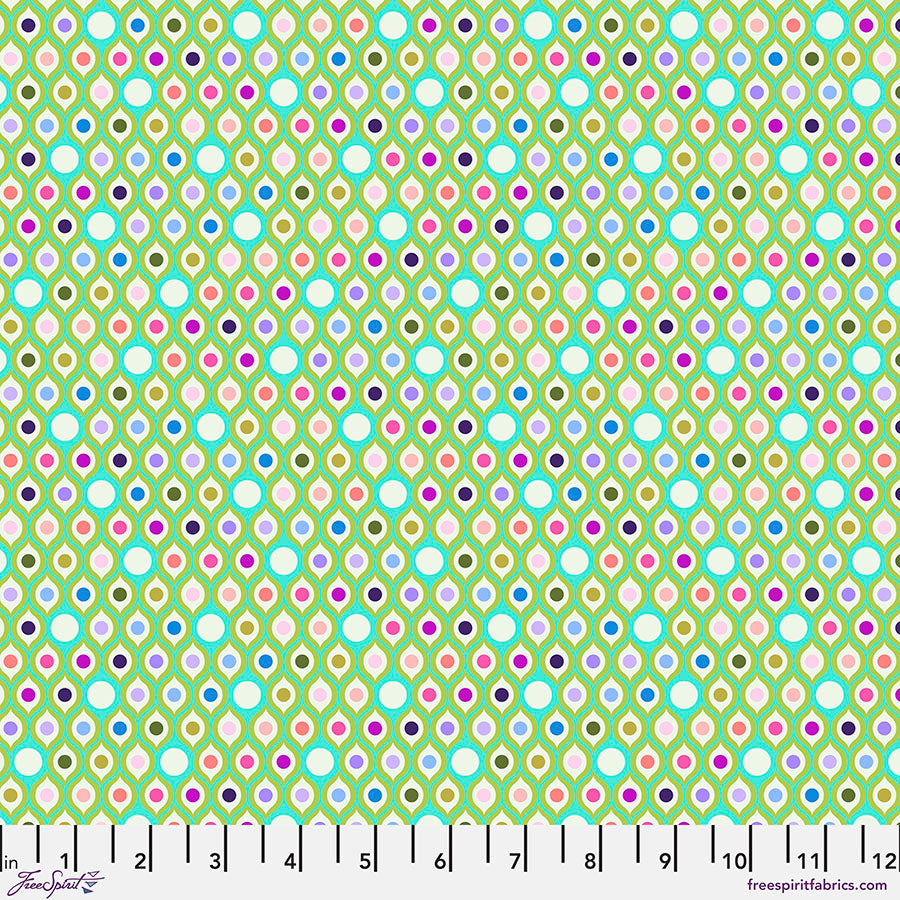 Parisville (DejaVu) - Eye Drops - Mint - PWTP192.MINT - HALF YARD - Tula Pink for FreeSpirit