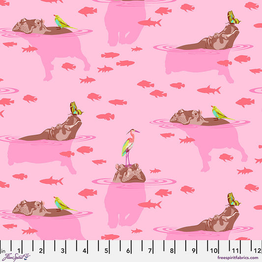 Everglow - My Hippos Don't Lie- Nova - PWTP204.NOVA- HALF YARD - Tula Pink for FreeSpirit