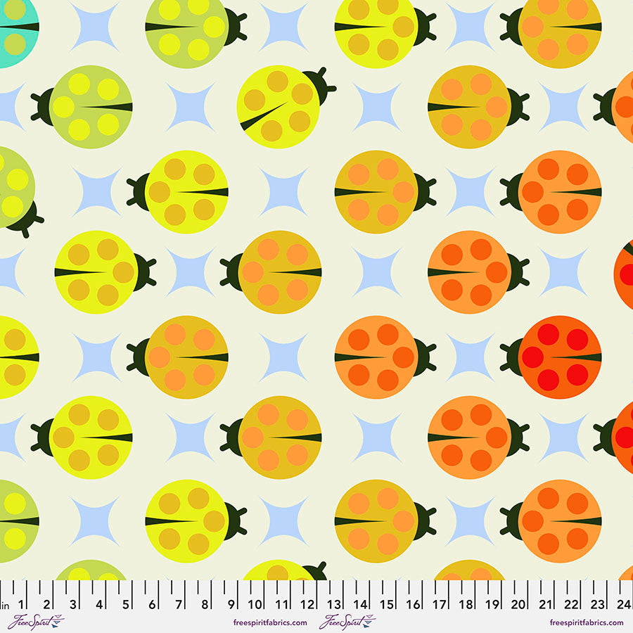 Tiny Beasts - Lady Luck - Glow - 108" Wide Quilt Backing  – QBTP008.GLOW- HALF YARD - Tula Pink for FreeSpirit