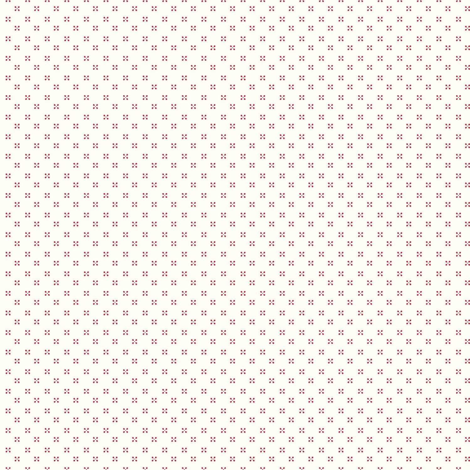 A repeating pattern of red small dots shaping 'X' motifs on a white background.