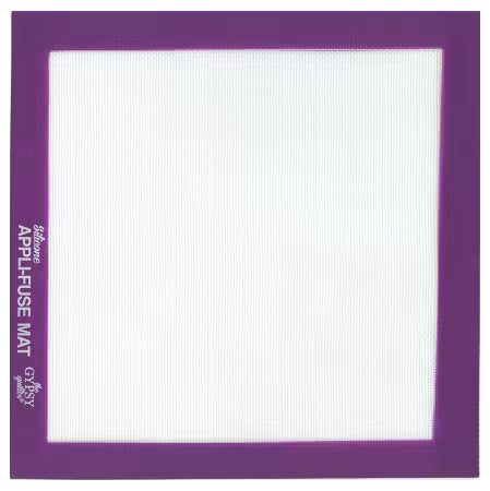 Silicone Applique mat with purple border on a white background
