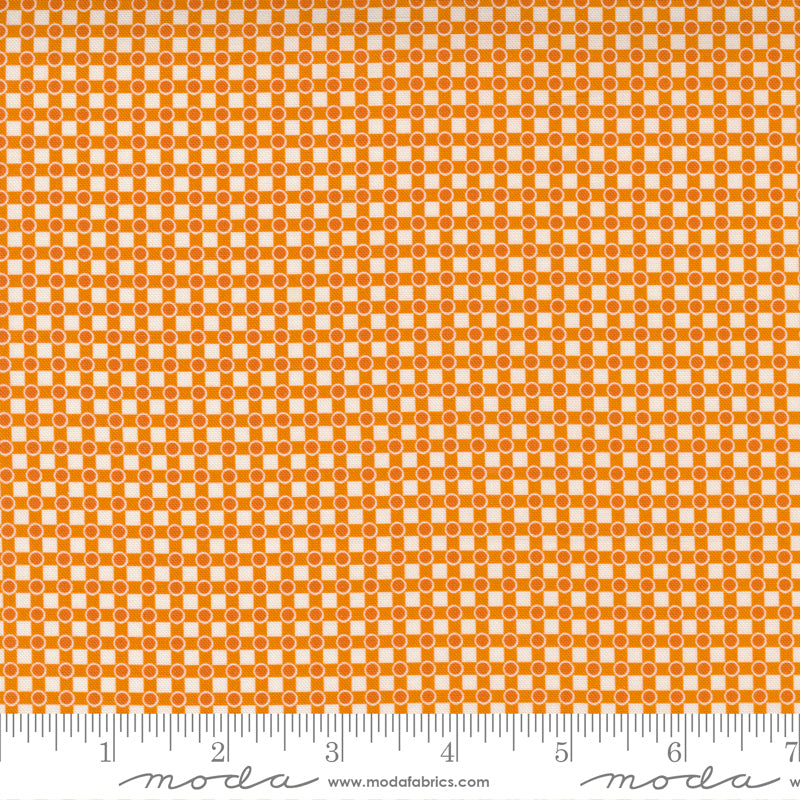 Story Time Dotted Check Orange 21794-13 HALF YARD American Jane for Moda