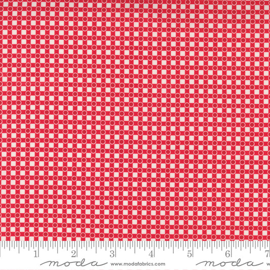 Story Time Dotted Check Red 21794-12 HALF YARD American Jane for Moda
